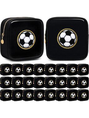 24 Pcs Soccer Purse Set for Girls - Cute Soccer Accessories & Small Makeup Bags